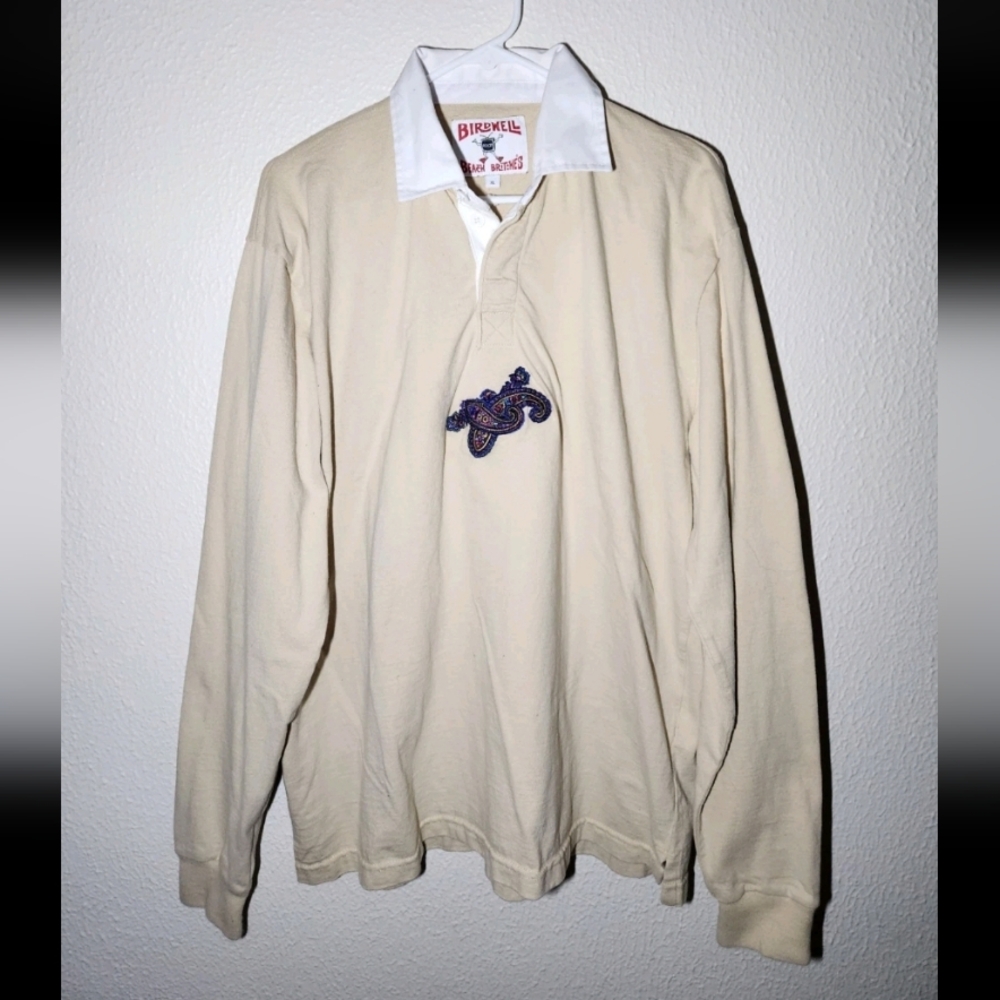 EUC Noah NY x Birdwell Britches Paisley Rugby Shirt Canada Made XL Vegas
